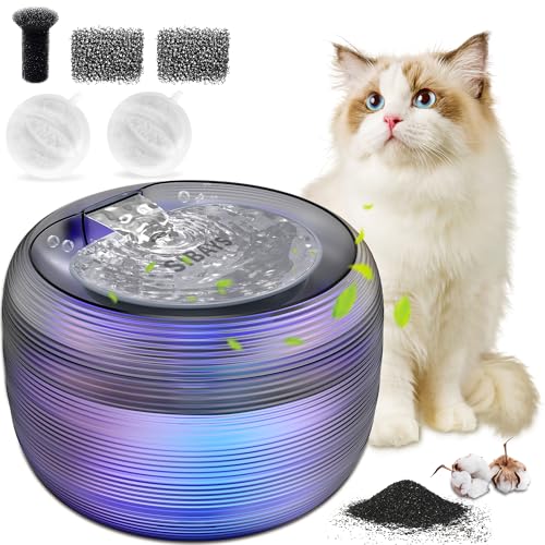 SIBAYS 3L Katzenbrunnen, Ultraleiser Automatische Trinkbrunnen für Katze und Hunde, Haustier Wasserbrunnen Eingebautes LED Licht, BPA-frei Katzentrinkbrunnen mit 2 Aktivkohlefilter SIBAYS 3L Katzenbrunnen, Ultraleiser Automatische Trinkbrunnen für Katze und Hunde, Haustier Wasserbrunnen Eingebautes LED Licht, BPA-frei Katzentrinkbrunnen mit 2 Aktivkohlefilter von SIBAYS