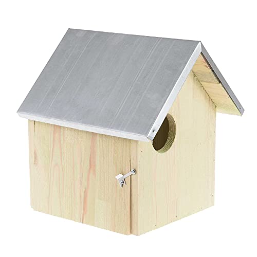 SIDCO Eichhörnchen Haus mit Zinkdach Kobel XXL Nistkasten Futterhaus Metalldach von SIDCO
