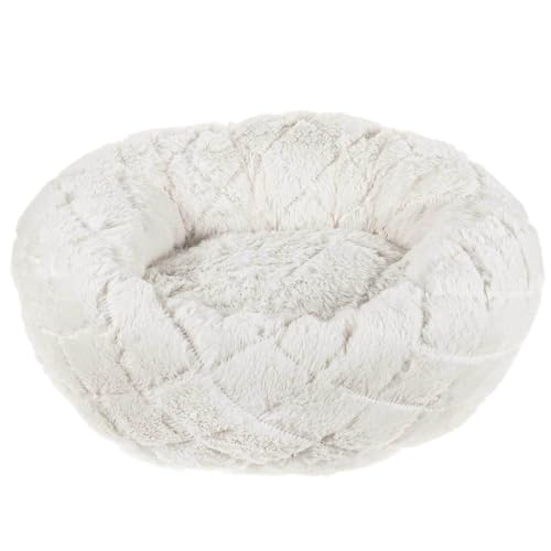 SIDCO Hundebett Katzenbett Haustierbett Kuschelbett Hundekorb weiß Ø 46 cm von SIDCO