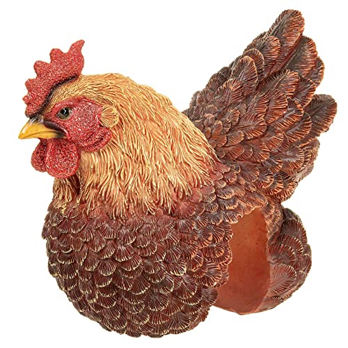 SIDCO Zaunhocker Kantenhocker Huhn Hellbraun Zaunhuhn Henne Gartenfigur Garten Deko von SIDCO