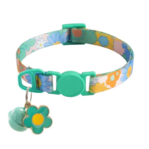 1 x verstellbares Schönheits-Halsband mit Glöckchen, Hunde-Halskette, niedliches Kätzchen, Welpen, Blumenanhänger, Katzenzubehör, Lieferant (Größe 6) von SIDIFU