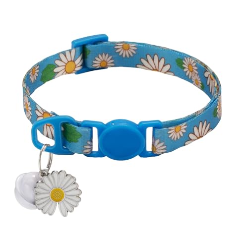 1 x verstellbares Schönheitskatzen-Halsband mit Glöckchen, Hunde-Halskette, niedliches Kätzchen, Welpen, Blumen-Anhänger, Katzenzubehör, Lieferant (Größe S 2) von SIDIFU