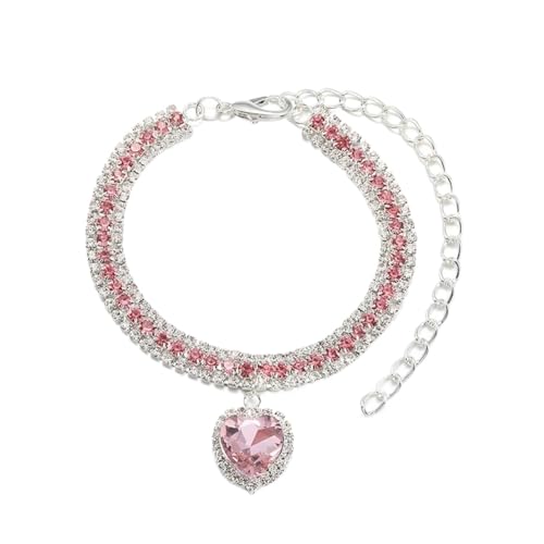 Halsband für Hunde und Katzen, Strasssteine, für Welpen, Kätzchen, Kristallanhänger, Diamant-Halsbänder (F) von SIDIFU