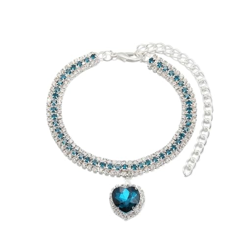 Halsband für Hunde und Katzen, Strasssteine, für Welpen, Kätzchen, Kristallanhänger, Diamant-Halsbänder (transparent) von SIDIFU