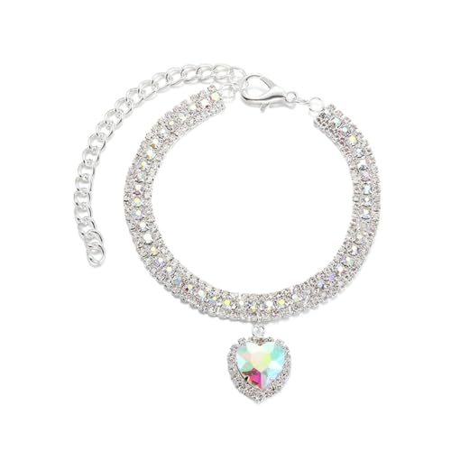 Halsband für Hunde und Katzen, mit Strasssteinen besetzt, für Welpen, Kätzchen, Kristallanhänger, Diamant-Halsbänder (G) von SIDIFU