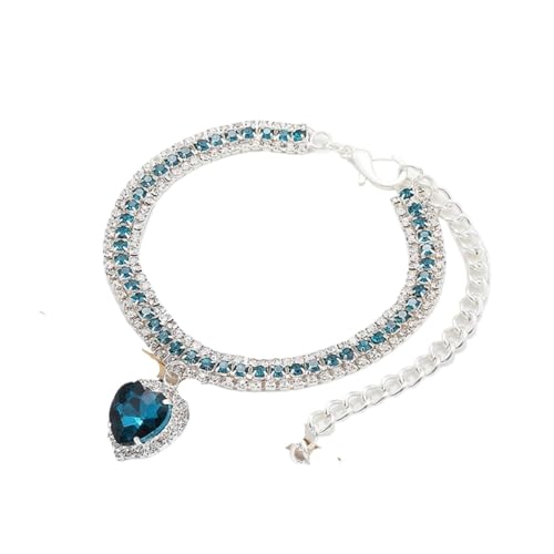 Halsband für Hunde und Katzen, mit Strasssteinen besetzt, für Welpen, Kätzchen, Kristallanhänger, Diamant-Halsbänder (K) von SIDIFU
