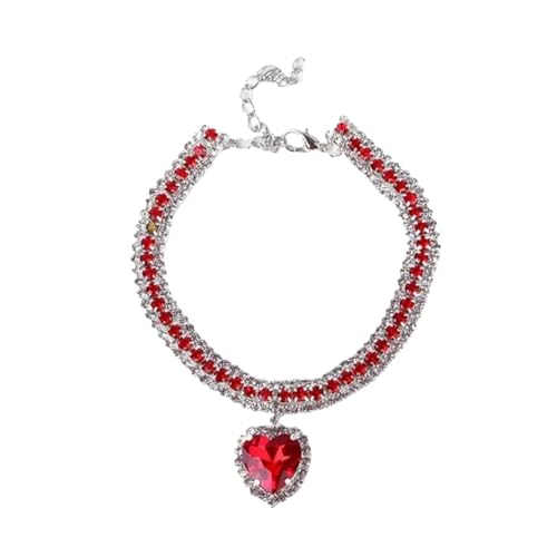 Halsband für Hunde und Katzen, mit Strasssteinen besetzt, für Welpen, Kätzchen, Kristallanhänger, Diamant-Halsbänder (grün) von SIDIFU