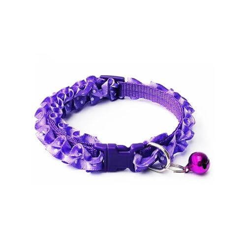 Katzenhalsband mit süßem Blumendesign, Welpen-Halskette mit Glockenanhänger, Cartoon, verstellbarer Ring für Katzenzubehör, Sicherheitsschnalle (Doppelsofa 2, S (19–32 cm) von SIDIFU