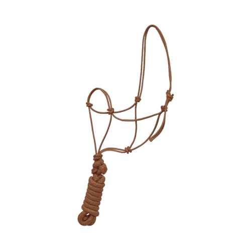 SIE 4 Knoten, steife Polyester-Trainingsseil-Halfter mit 3 m passendem Führstrick für Pferde (Braun) von SIE EQUESTRIAN