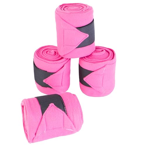 SIE EQUESTRIAN Pferdebeinbandage/Pferdebeinbandage (4er Set) Rot, Blau, Marineblau, Schwarz, Rosa und Weiß (Rosa) von SIE EQUESTRIAN