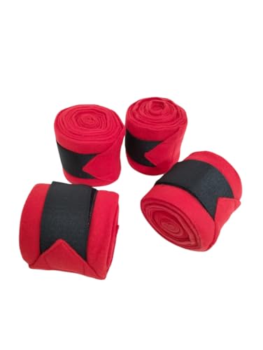 SIE EQUESTRIAN Pferdebeinbandage/Pferdebeinbandage (4er-Set) Rot, Blau, Marineblau und Schwarz (rot) von SIE EQUESTRIAN