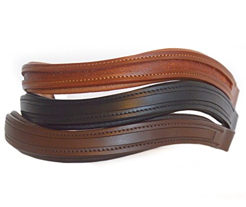 SIE Stirnbänder für Pferde, Leer, U-Form, 43,2 cm, Schwarz von SIE EQUESTRIAN