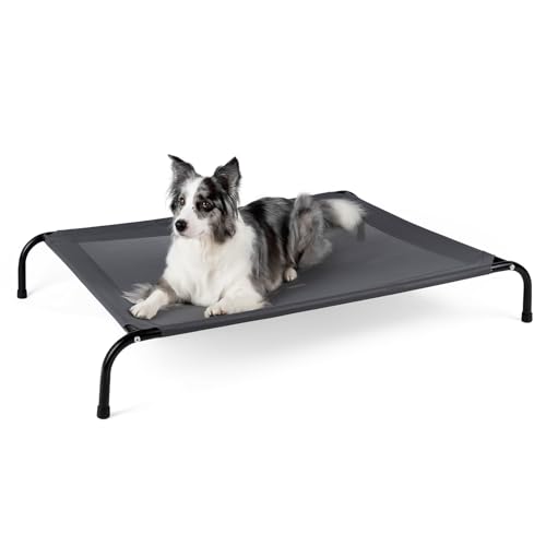 SIEMOUR Cooling XL erhöhtes Hundebett für extra große Hunde, erhöhtes Hundebett für draußen, mit waschbarem, atmungsaktivem Netzgewebe, strapazierfähige Haustier-Hängematte mit rutschfesten Füßen, SIEMOUR Cooling XL erhöhtes Hundebett für extra große Hunde, erhöhtes Hundebett für draußen, mit waschbarem, atmungsaktivem Netzgewebe, strapazierfähige Haustier-Hängematte mit rutschfesten Füßen, von SIEMOUR
