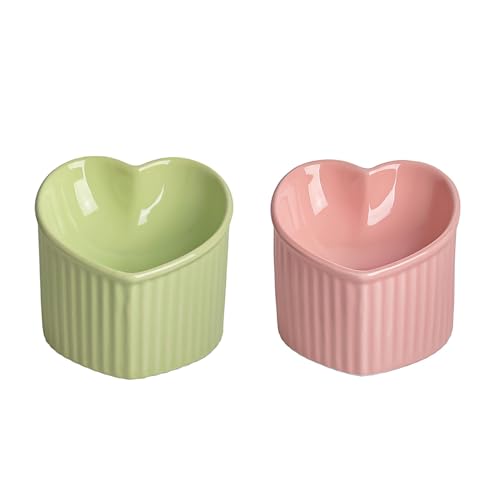 Erhöhtes Katzennäpfen-Set, niedlich, herzförmig, Keramik, 14 cm, geneigtes Design, leicht zu reinigen, keine Kratzer, Anti-Erbrechen, gesunde Futternäpfe für Haustiere Erhöhtes Katzennäpfen-Set, niedlich, herzförmig, Keramik, 14 cm, geneigtes Design, leicht zu reinigen, keine Kratzer, Anti-Erbrechen, gesunde Futternäpfe für Haustiere von SIGONE