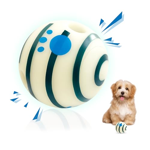 SIKARAAM 7 cm großer Wackelball, leuchtet im Dunkeln, interaktiver Hundeball, quietschender Hundespielzeug, Ball zur Linderung, Angst, Geschenk für Hunde (7,9 cm) von SIKARAAM