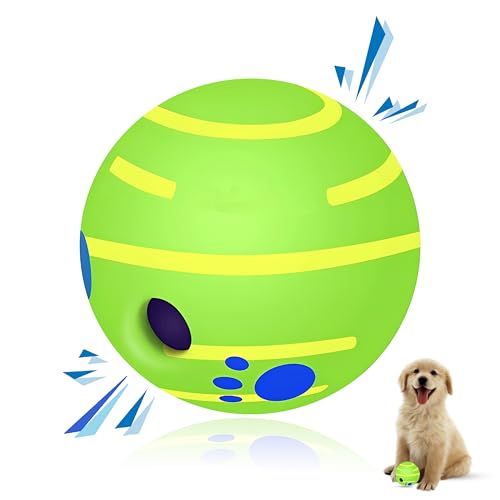 SIKARAAM Hundeball Langlebiger Wackelball Wag Dog Ball Giggle Ball für Hunde Quietschender Ball für Hunde Unzerstörbarer Hundeball für kleine und mittelgroße Rassen Hunde 12 cm von SIKARAAM