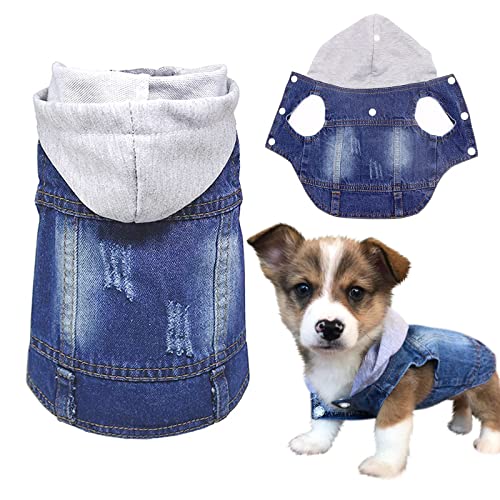 SILD Coole Vintage Washed Denim Jacke Jumpsuit Blau Jean Kleidung für kleine Haustiere Hund Katze/6 Styles XS-XXL von SILD