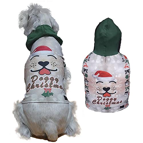 SILOPETS Hundekleidung Hoodie Weihnachten Desing Hundehemd Angenehmer Hundepullover - Perfektes Hundeoutfit (XS, grün) von SILOPETS