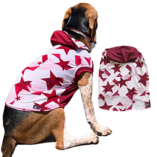 Silopets Hunde-T-Shirts für kleine Hunde mit Kapuze – weiches und dehnbares kleines Hunde-T-Shirt für tägliche Spaziergänge – ärmelloses Hunde-T-Shirt (Sterne S) von SILOPETS