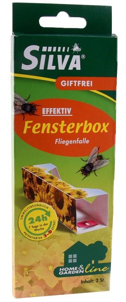 SILVA® 2x Fliegenfalle Fensterbox, giffreie und effektive Fliegenfa... von SILVA