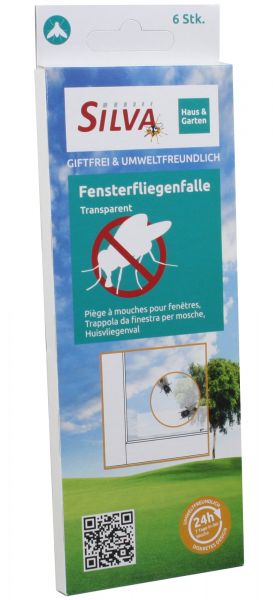 Silva 6x Fenster-Fliegenfalle Transparent, 19cm, transparente Klebe... von Silva