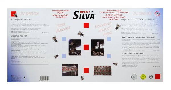 Silva 6x Fliegenfalle UV-Stall 60x30cm, Fliegenfänger zur Fliegenbe... von Silva