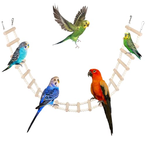 SIMENA Kletterleiter aus Holz für Vögel und Hamster, interaktives Schaukel- und Leiterspielzeug für kleine Haustiere, ideal für Hamster, Vögel, Papageien, Eichhörnchen und Zuckergleiter (20 Leitern SIMENA Kletterleiter aus Holz für Vögel und Hamster, interaktives Schaukel- und Leiterspielzeug für kleine Haustiere, ideal für Hamster, Vögel, Papageien, Eichhörnchen und Zuckergleiter (20 Leitern von SIMENA