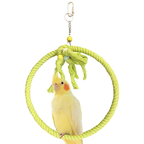 SIMENA Papageienspielzeug zum Aufhängen, Baumwollseil, klein, 19 cm, Grün von SIMENA