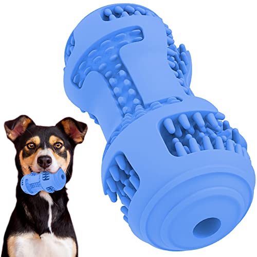 SIMENA Tough Chew Toys for Dog Teeth Cleaning, Indestructible Teething Toy for Medium & Large Breeds, Dog Toothbrush Toy, Use with Peanut Butter or Toothpaste, Dog Chew Sticks (Bone, Blue) von SIMENA
