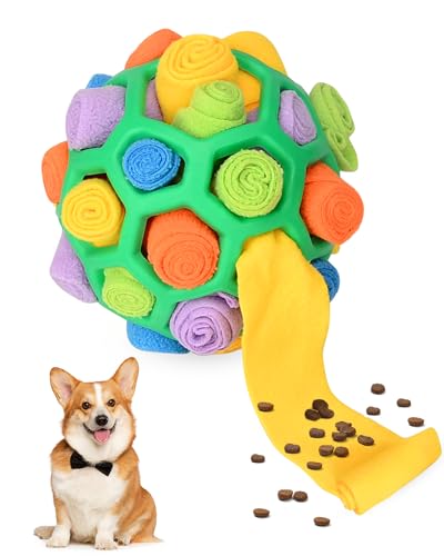 SIMSPEAR Sniffing Ball for Dogs, Schnüffelteppich für Hunde Intelligenzspielzeug Schnüffelspielzeug, Interaktives Hundespielzeug für Kleine Mittelgroße Hunde Spielzeug zum Langsamen Füttern von Hunden von SIMSPEAR