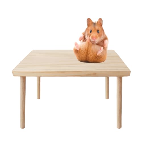 SINFUN Hamsterkäfig Plattform Holz Tisch Klettern Spielzeug Kleintiere Ständer Rennmäuse Käfig Zubehör für Zwerg Syrische Meerschweinchen Wüstenrennmäuse Mäuse Degus von SINFUN