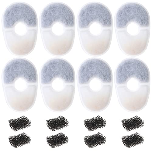 SING F LTD 8 x Haustier-Wasserbrunnenfilter mit 8 Filterschwamm, kompatibel mit Avocado-Wasserbrunnen, Ersatzfilter, Katzen- und Hundewasserspender-Filter SING F LTD 8 x Haustier-Wasserbrunnenfilter mit 8 Filterschwamm, kompatibel mit Avocado-Wasserbrunnen, Ersatzfilter, Katzen- und Hundewasserspender-Filter von SING F LTD