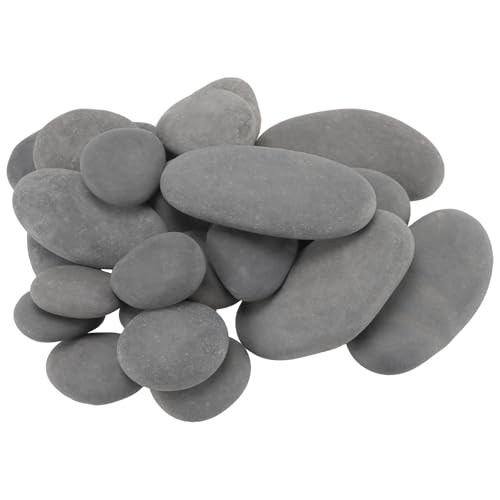 SINJEUN 25 Stück 3-5cm/5-8cm/8-10cm Naturstein Kieselsteine zum Bemalen, Dekosteine aus Naturstein, Steine für Basteln, DIY und Deko von SINJEUN