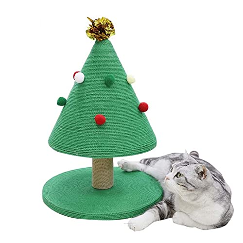 Kratzbäume Katzenkratzbaum Weihnachten Katzenkratzbaum Süßes Sisalseil Katzenspielzeug Katzenkratzbaum Haustierspielzeug (Farbe: grün, Größe: freie Größe) von SINKOV