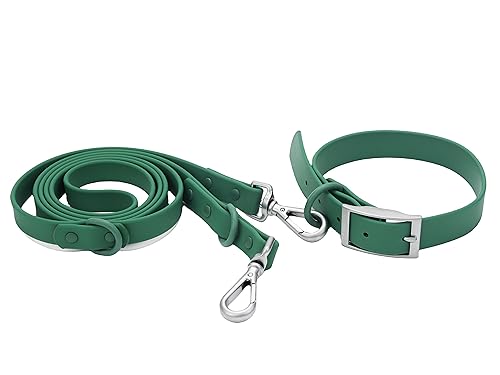 SINMORA Hundehalsband aus PVC, weich, stark, schmutzabweisend, 100% wasserdicht, leicht zu reinigen (XL, Armeegrün) von SINMORA