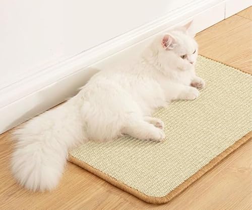 SIQITECH Kratzpappe Katzen Kratzmatte Sisal Kratzbrett mit Klettverschluss Kratzteppich Krallen Pflege Sisalmatte Möbelschutz Katzenboden Verschleißfest Katzenprodukte für Wand Sessel Couch von SIQITECH