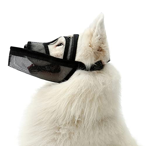 SIQITECH Maulkorb Hunde Atmungsaktiv Maulkörbe Verstellbar Hundemundabdeckung Fressschutz Mesh Hundemaulkorb Verhindert Beißen HundeMaulkorb Sicher Korbmaulkorb für Mittelgroße Große Hunde von SIQITECH