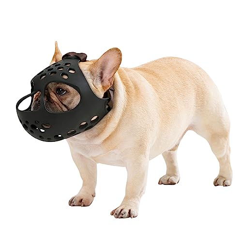 Maulkorb Hunde Hundemaske Atmungsaktiv Hundemaulkorb Verstellbar Maulkörbe Anti Beißen Hundemundabdeckung Mesh Kurzer Schnauze Maulkorb Bulldogge Mops Korbmaulkorb Training von SIQITECH