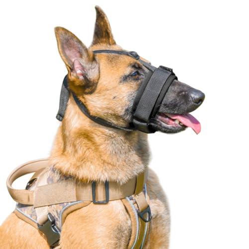 Maulkorb für Hunde aus Nylon, verstellbar, bequem, atmungsaktiv, Maulkorb, Anti-Bell, Anti-Maulkorb, Maulkorb für Hunde, mit Kopfband für kleine mittelgroße und große Hunde Maulkorb für Hunde aus Nylon, verstellbar, bequem, atmungsaktiv, Maulkorb, Anti-Bell, Anti-Maulkorb, Maulkorb für Hunde, mit Kopfband für kleine mittelgroße und große Hunde von SIQITECH