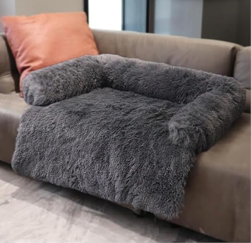 SIQITECH Hundebett Plüsch Flauschig Hundesofa Anti Rutsch Hundematte Waschbar Hundedecke Sofaschutz Katzenbett mit Reißverschluss Hundeschlafplatz Rechteckig Haustierbett für Hunde Katze von SIQITECH