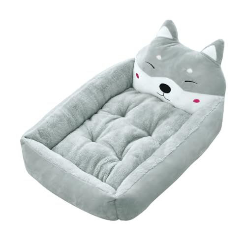 SIQITECH Hundebett Rechteckig Hundesofa rutschfest Katzenbett Cartoon Niedlich Hundekissen Flauschig Katzensofa Weich Hundekorb Waschbar Kuschelbett Warm Haustierbett für Hunde Katzen Welpen Kätzchen von SIQITECH