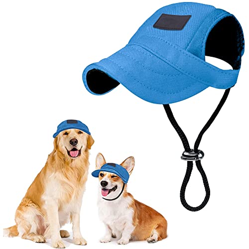 SIQITECH Hundemütze Sonnenschutz Baseballmütze Haustier Hundecap mit Ohrlöchern Sonnenhut Verstellbar Basecap Atmungsaktiv Sommer Baseballkappe Welpen Katze Hundecap für Outdoor Sport Reise von SIQITECH