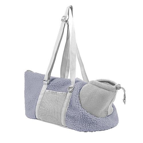 SIQITECH Hundetragetasche mit verstellbarem Schultergurt Hundetasche Winter Warm Umhängetasche Haustiere Faltbar Transporttasche katzentasche Atmungsaktive Reise Träger für Katze Welpen unter 4kg von SIQITECH