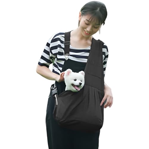 SIQITECH Tasche für Haustiere, Koffer für Haustiere, mit Handyhalterung, mit kleiner Tasche, Transporttasche für Reisen im Freien, Umhängetasche aus Oxford von SIQITECH