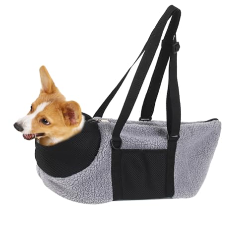 Hundetragetasche Head-Out Tragbare Kleine Haustier Tragetasche Hund Katze Reisetasche Haustier Hundetragetasche Weiche Winter Warme Haustier Tragetasche mit Haken für U-Bahn Wandern Einkaufen von SIQITECHUK