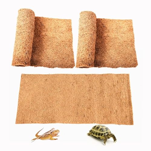 SISIPAI LIFE Reptilien-Teppich, Kokosfaser, 91.4x45.7 cm, Reptilien-Terrarium-Einsatz für Schildkröten-Bettwäsche, Schildkröte, Zubehör für Eidechse, Schlange, Bartdrache, Schildkröte (2 Stück) von SISIPAI LIFE