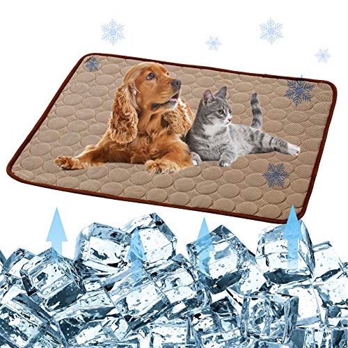 Haustier-Kühlmatte für Hunde und Katzen, Eisseide Hundekühlmatten, Sommer-Hunde-Kühlkissen, Hundekäfig-Matte, Katzenkühlmatte, tragbare und waschbare Haustier-Kühldecke für Haustier-Kühlmatte für Hunde und Katzen, Eisseide Hundekühlmatten, Sommer-Hunde-Kühlkissen, Hundekäfig-Matte, Katzenkühlmatte, tragbare und waschbare Haustier-Kühldecke für von SISROL
