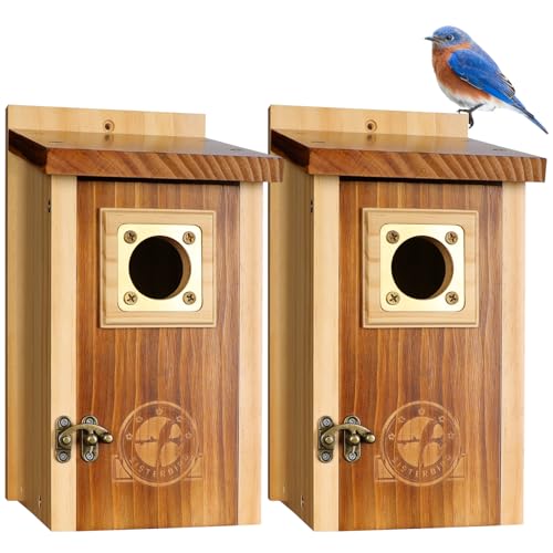 SISTERBIRD 2 Stück Bluebird Häuser für Draußen, Premium Vogelhäuser aus Holz für draußen, wetterfestes blaues Vogelhaus, Bluebird Schwalbe Chickadee Zaunkönig, Montage erforderlich SISTERBIRD 2 Stück Bluebird Häuser für Draußen, Premium Vogelhäuser aus Holz für draußen, wetterfestes blaues Vogelhaus, Bluebird Schwalbe Chickadee Zaunkönig, Montage erforderlich von SISTERBIRD