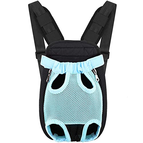 Katzen- und Hundegeschirr, verstellbar und tragbar, stilvoll und schön, Rucksack ist geeignet für kleine und mittelgroße Hunde und Katzen, Haustier-Tragetasche (Farbe: Blau, Größe: XL) von SISWIM