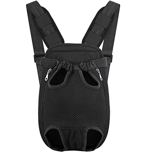 Katzen- und Hundegeschirr, verstellbar und tragbar, stilvoll und schön, Rucksack ist geeignet für kleine und mittelgroße Hunde und Katzen, Haustier-Tragetasche (Farbe: Schwarz, Größe: M) von SISWIM